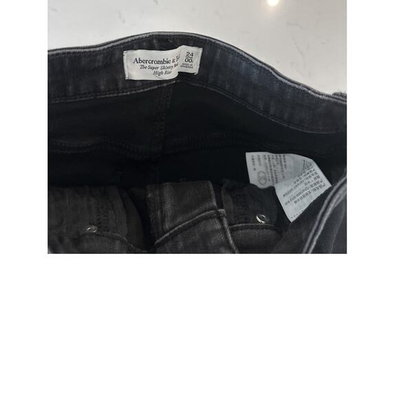 Abercrombie & Fitch Denim Super Skinny Ankle High Rise Black Jeans Size 24 (00) - Picture 6 of 6